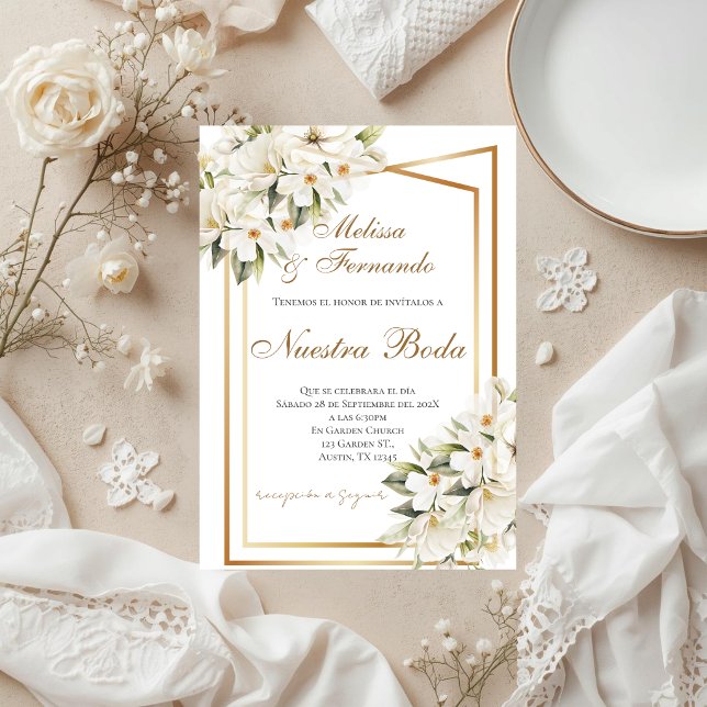 Elegant Spanish Wedding Invitation Inbjudningar (Skapare uppladdad)