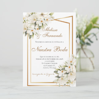 Elegant Spanish Wedding Invitation Inbjudningar