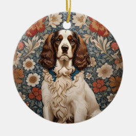 Elegant Spanska Blommigten Vintage - bakgrund Julgransprydnad Keramik