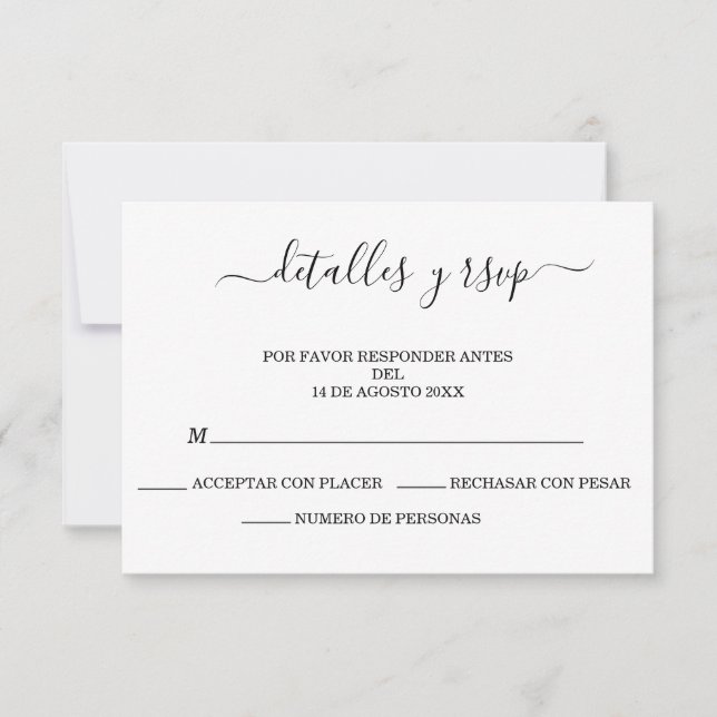Elegant Spanska Boda QR-kod Detaljer Y OSA (Framsida)