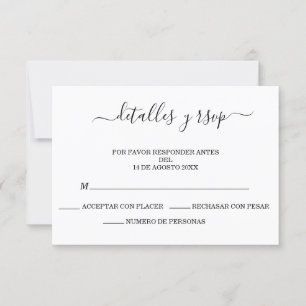 Elegant Spanska Boda QR-kod Detaljer Y OSA Kort