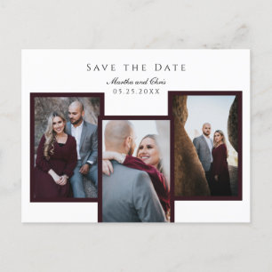 Elegant Spara Chicen Date 3 Photo Collage Red Meddelande Vykort