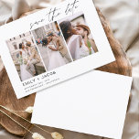 Elegant Spara datum 3 för fotominimalistisk Spara Datumet<br><div class="desc">Modern och Elegant liggande Vågrät tre (3) Foto Spara datum Bröllop med handskript,  skrivstil. Datuminbjudningsmagneten innehåller skripttypografi och chic och enkel design som du kan lägga till ditt anpassade förlovning-fotografi bild till.</div>
