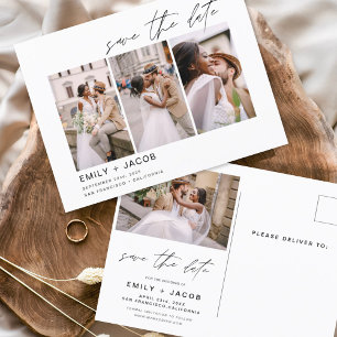Elegant Spara datum 4 för fotominimalistisk Vykort