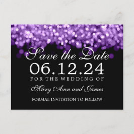 Elegant Spara Datum Lila Ljus Meddelande Vykort