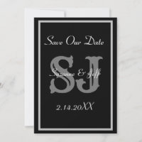 Elegant Spara Datum Monogram Bröllop 