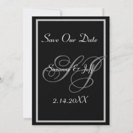 Elegant Spara Datum Monogram Bröllop Inbjudningar