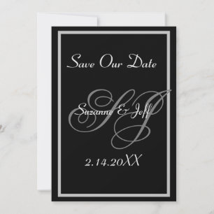 Elegant Spara Datum Monogram Bröllop Inbjudningar