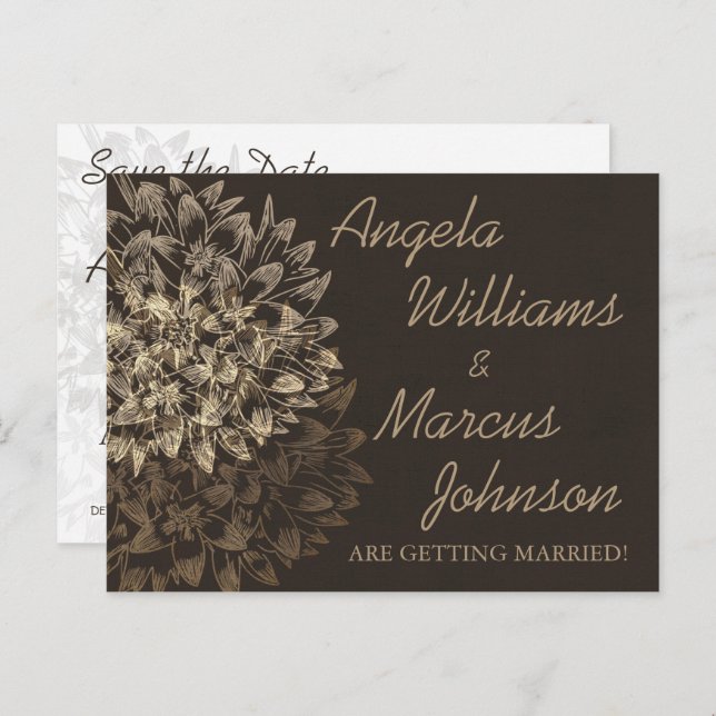 Elegant Spara Datum Postkort Meddelande Vykort (Fram/baksida)