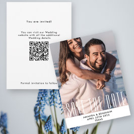 Elegant Spara Datum QR-kod Foto Bröllop Datumet