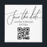 elegant spara datum,qr-kod minimalistisk bröllop magnet<br><div class="desc">elegant spara datum, qr-kod minimalistisk bröllop-magnet</div>