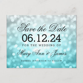 Elegant Spara Datum Strand Ombre Glitterljus Meddelande Vykort