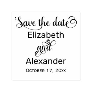 Elegant Spara Datum Typografi Monogram Självfärgande Stämpel