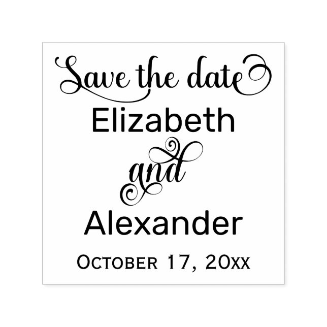 Elegant Spara datum typografi monogram Självfärgande Stämpel (Design)