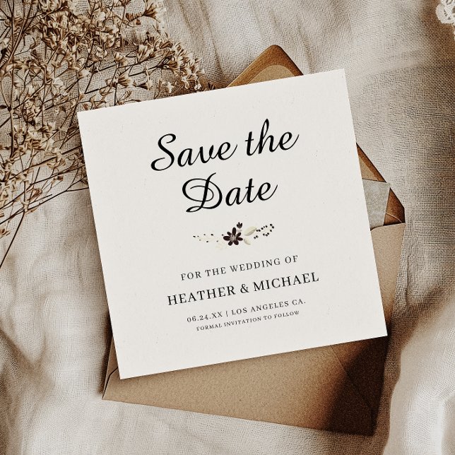 Elegant Spara datumkvadratkortet (Set the tone for your big day with this elegant Save the Date—timeless, personal, and unforgettable!)