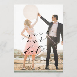 Elegant Spara fotokort för datumkalligrafi Datumet