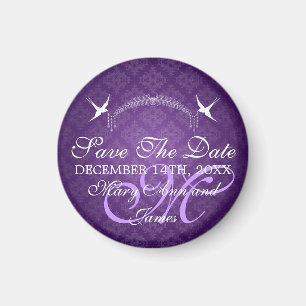 Elegant spara lilorna för daterafågelMonogram Magnet