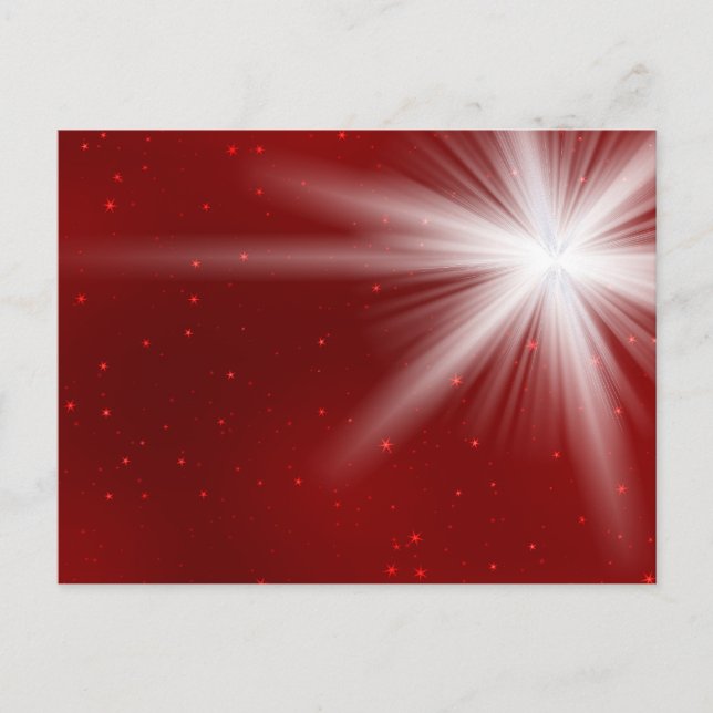 Elegant Sparkling Star i jul Red Himlar Helg Vykort (Framsida)