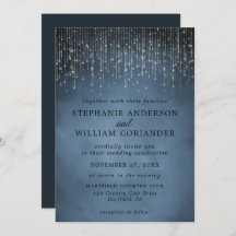 Elegant Sparkling String Ljus marinblått Bröllop