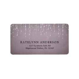 Elegant Sparkling String Ljus Mauve Bröllop Adressetikett