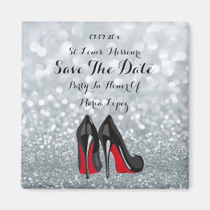 Elegant Sparkly Birthday Spara datum magneter