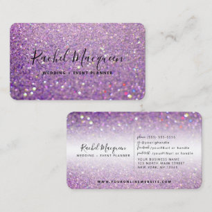 Elegant Sparkly Lilac Lila Glitter Visitkort
