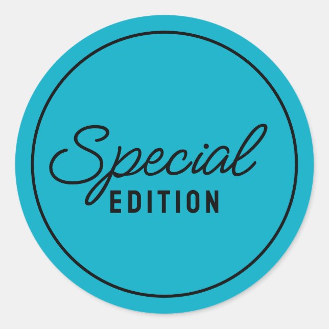 Elegant Speciell Edition-skript Runt Klistermärke (Framsida)