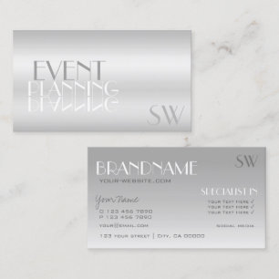 Elegant Spegel Brev med Monogram Modern Visitkort