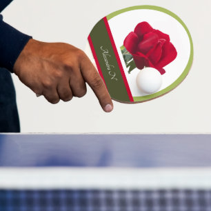 Elegant-spelare: Röd ros-målning Pingisracket