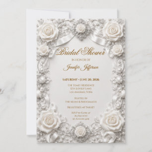 Elegant spets bröllopsdusch inbjudan