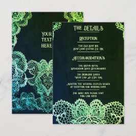 Elegant spetsig bröllopsinbjudan tilläggskort