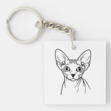 Elegant Sphynx Cat Line Art