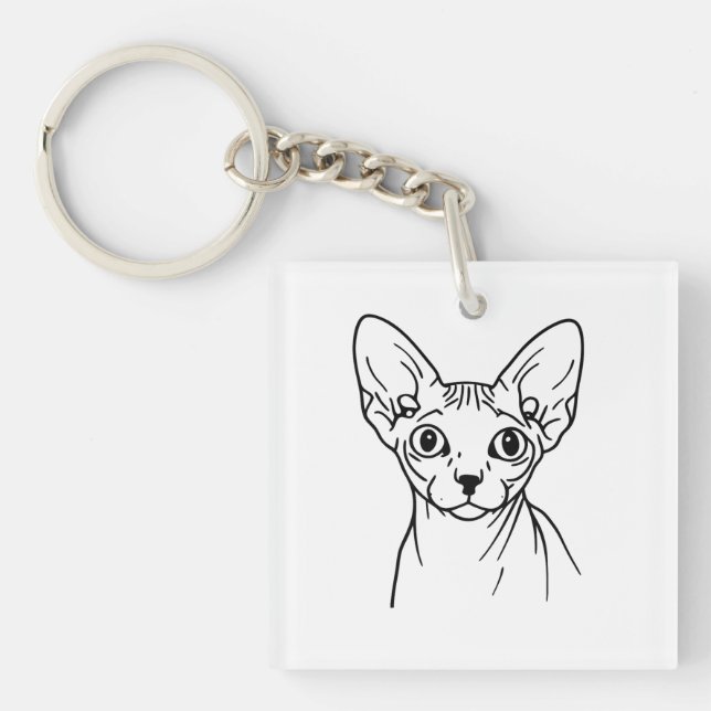 Elegant Sphynx Cat Line Art (Framsidan)