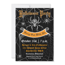 Elegant spindel Halloween-fest-inbjudan