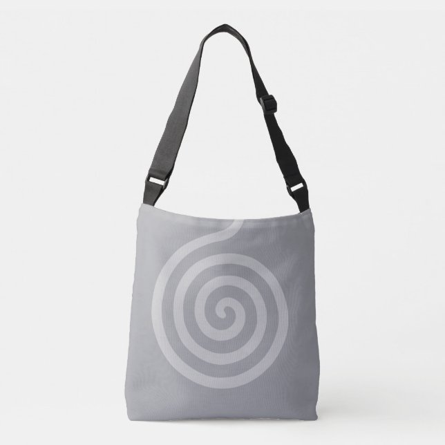 Elegant Spiral-cirkel på Silver Grått i snabbzonen Axelväska (Framsida)