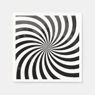 Elegant spiral svart och vit pappersservett