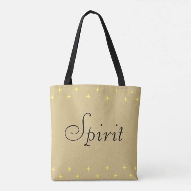 Elegant Spirit och stjärnor på Beige Tygkasse (Baksida)
