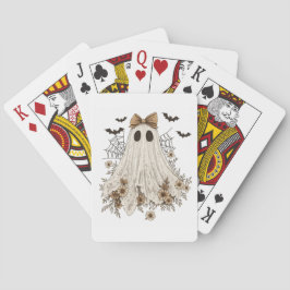 Elegant spökgestalt i spets med rosett | Blommig s Casinokort