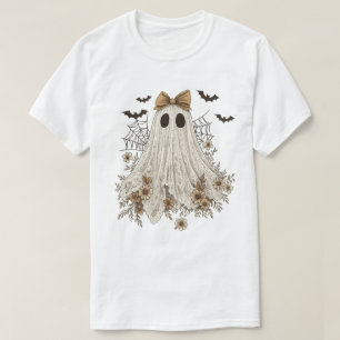 Elegant spökliknande tyll med rosett Blommig spö T Shirt