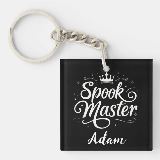 Elegant "Spook Master" Namn Halloween Calligraphy (Framsidan)