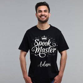 Elegant "Spook Master" Namn Halloween Calligraphy Lång Ärmad Tröja