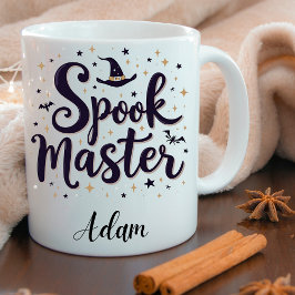Elegant "Spook Master" Namn Halloween Calligraphy Mugg