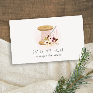 Elegant  Spool Nål Watercolor Flora Tailor Visitkort