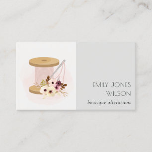 Elegant Spool Nål Watercolor Flora Tailor Visitkort