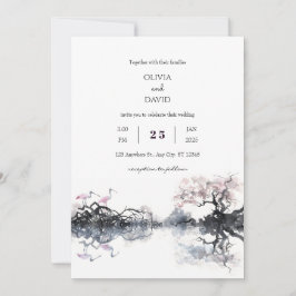 Elegant Spoonbill par Watercolor Beach Wedding Inbjudningar
