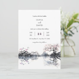 Elegant Spoonbill par Watercolor Beach Wedding Inbjudningar