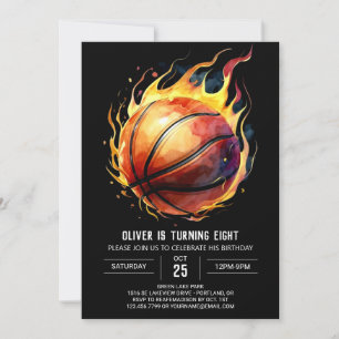 Elegant Sport Basketball Birthday Inbjudningar