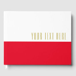 Elegant Sporty Red White Färg blockerar din text Gästböcker