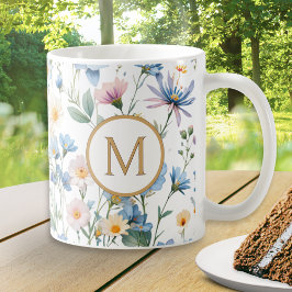 Elegant Spring Flowers Botanical Cottage Garden Kaffemugg