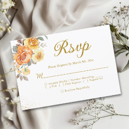 Elegant spring orange flowers with Golden tones OSA Kort